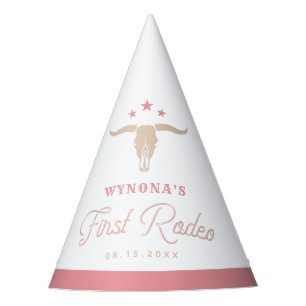WYNONA Pink Cowgirl First Rodeo Birthday Party Hat