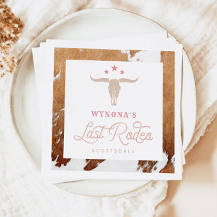 WYNONA Pink Cowgirl Last Rodeo Bachelorette Napkin