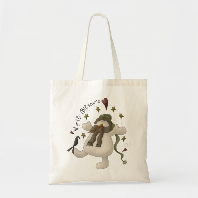 Wynter Blessin's Snowman Tote Bag (Front)