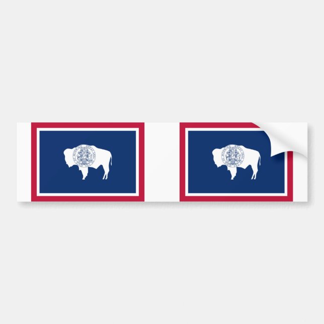 Wyomimg flag bumper sticker (Front)