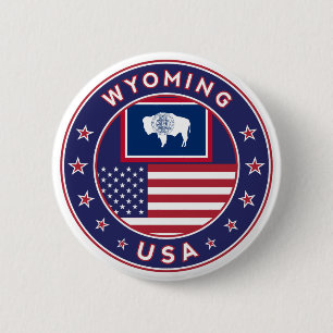 Wyoming 6 Cm Round Badge
