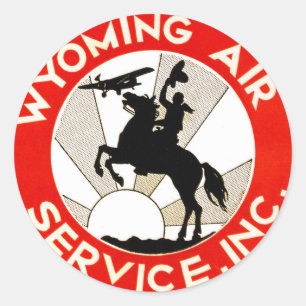 Wyoming Air Service Classic Round Sticker