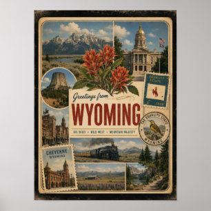 Wyoming Authentic Vintage Style Poster