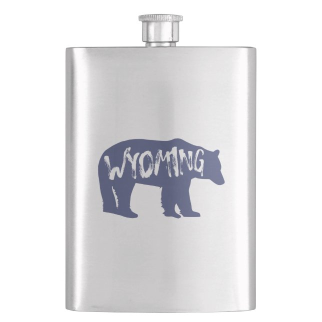 Wyoming Bear Hip Flask (Front)