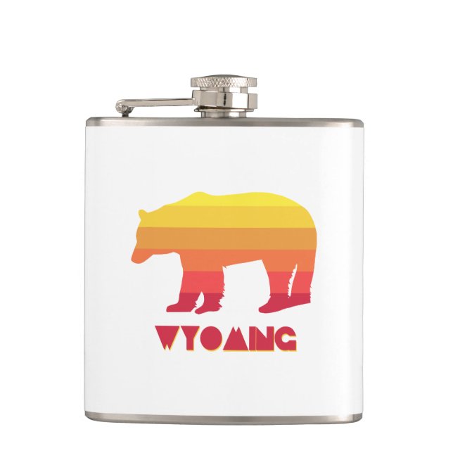 Wyoming Bear Hip Flask (Front)