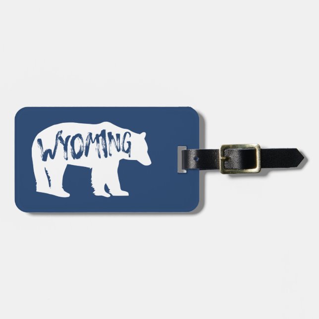 Wyoming Bear Luggage Tag (Front Horizontal)