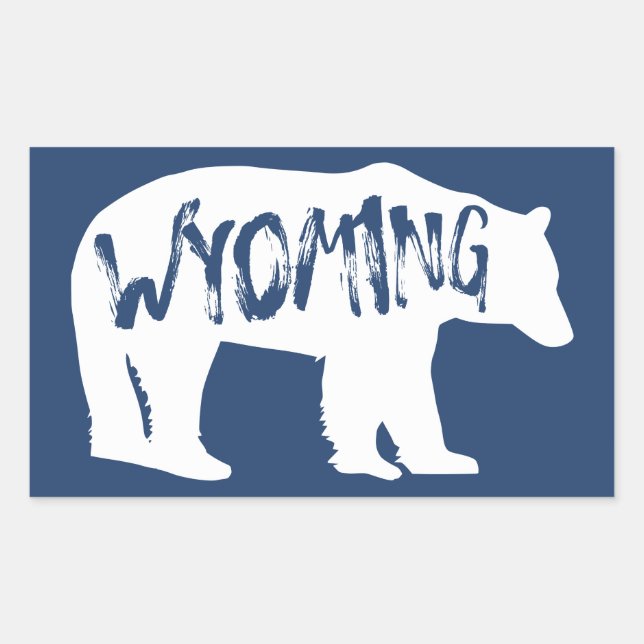 Wyoming Bear Rectangular Sticker (Front)