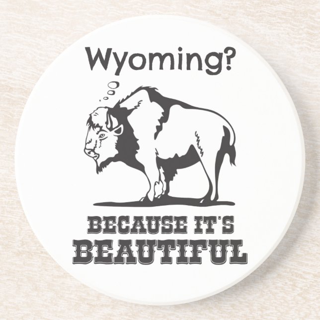 Wyoming? Because It's Beautiful Coaster (Front)