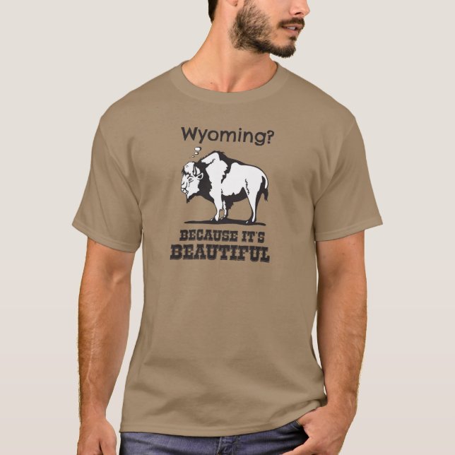 Wyoming? Because It's Beautiful T-Shirt (Front)