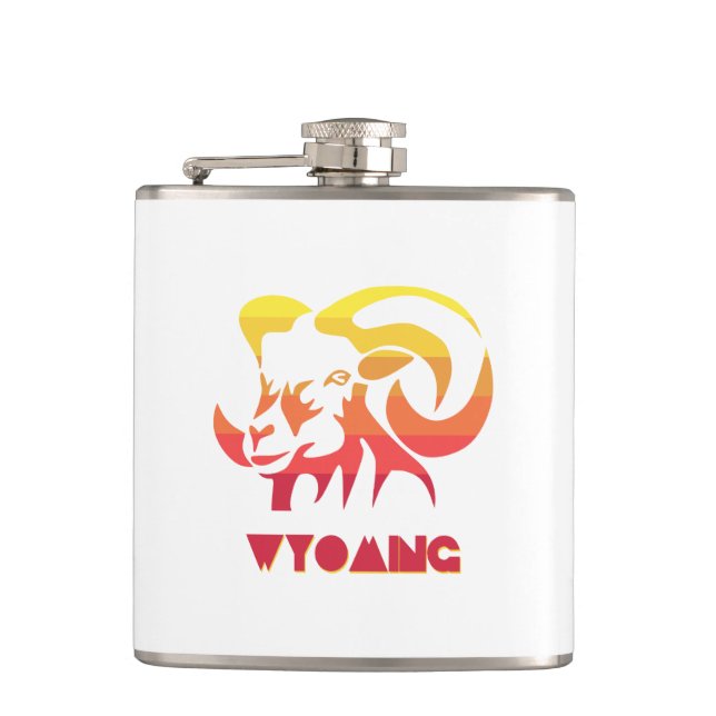 Wyoming Bighorn Sheep Hip Flask (Front)