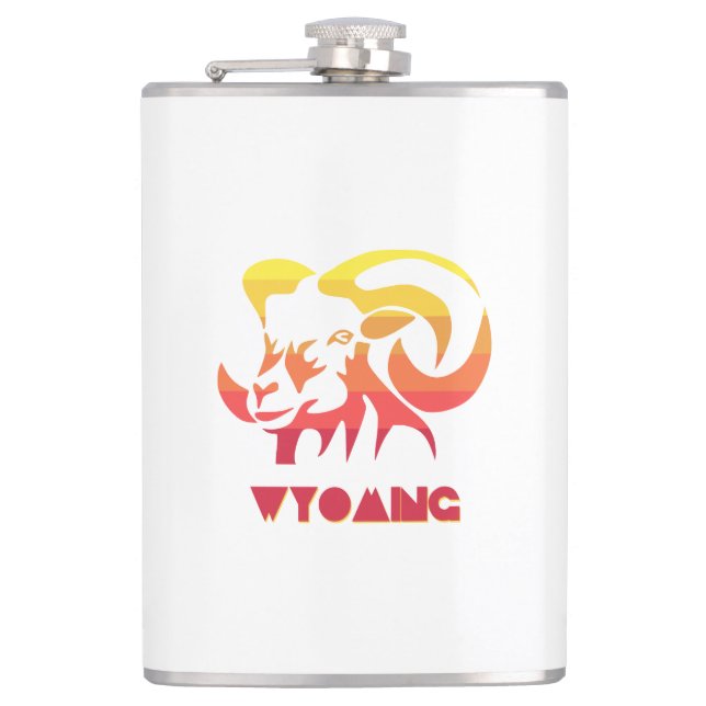 Wyoming Bighorn Sheep Hip Flask (Front)