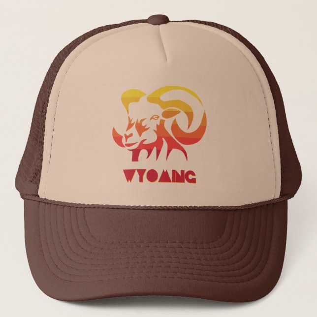 Wyoming Bighorn Sheep Trucker Hat (Front)