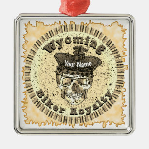 Wyoming Biker  Metal Tree Decoration