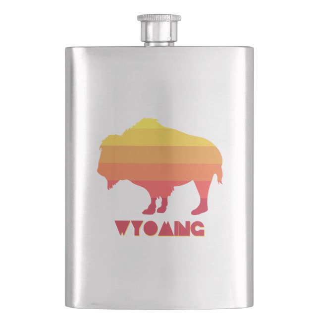 Wyoming Bison Hip Flask (Front)