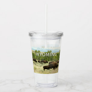 Wyoming Bison Nature Animal Photography Acrylic Tumbler