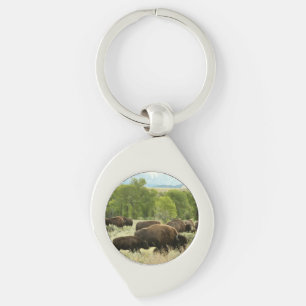 Wyoming Bison Nature Animal Photography Key Ring