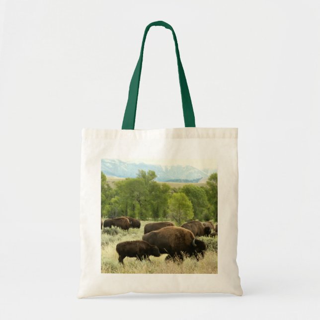 Wyoming Bison Nature Animal Photography Tote Bag (Front)