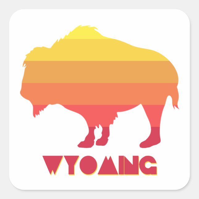 Wyoming Bison Square Sticker (Front)