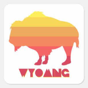 Wyoming Bison Square Sticker