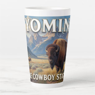 Wyoming Bison Western Travel State Pride Latte Mug