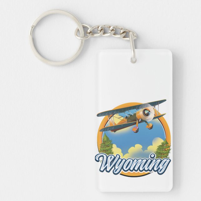 Wyoming Cartoon logo Key Ring (Front)