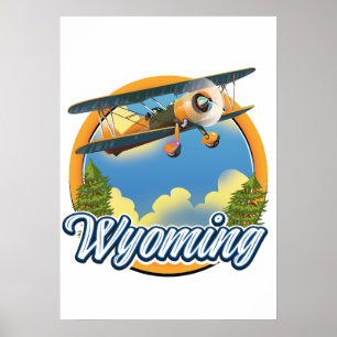 Wyoming Cartoon logo Poster