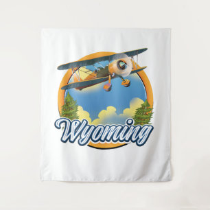 Wyoming Cartoon logo Tapestry