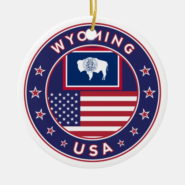 Wyoming Ceramic Tree Decoration (Front)