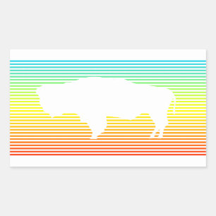 wyoming chill fade rectangular sticker