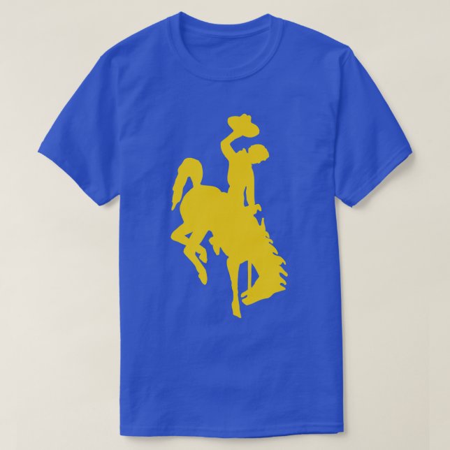 Wyoming Cowboy Riding a Bucking Horse  T-Shirt (Design Front)
