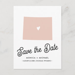 WYOMING Destination Wedding ANY COLOR   Announcement Postcard