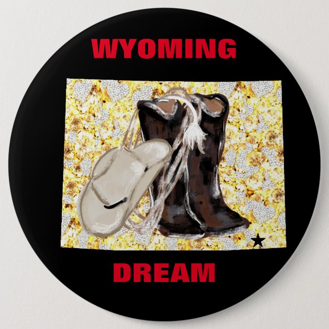 WYOMING DREAM  6 CM ROUND BADGE (Front)