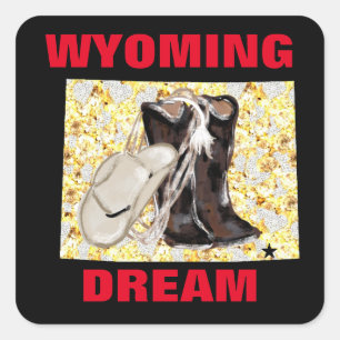 WYOMING DREAM    SQUARE STICKER