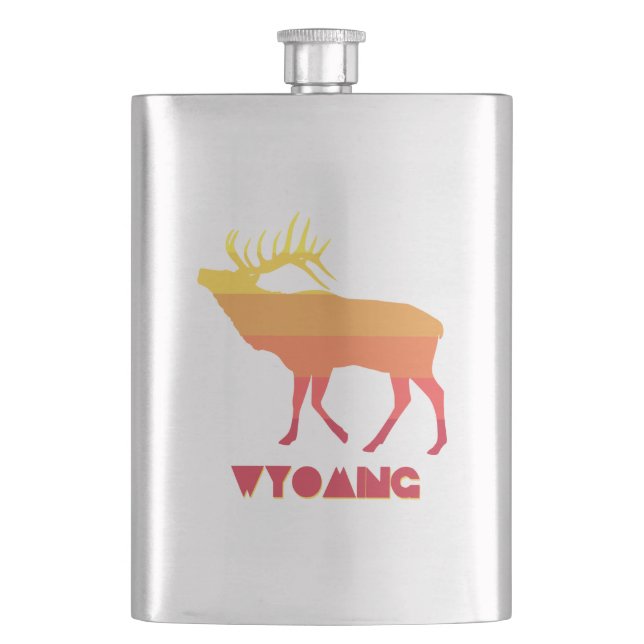 Wyoming Elk Hip Flask (Front)