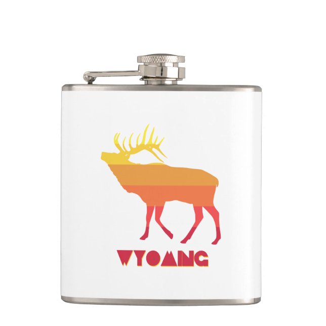 Wyoming Elk Hip Flask (Front)
