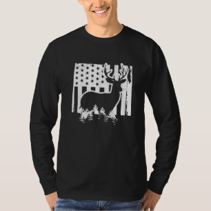Wyoming Elk Hunting State Map US Flag Patriotic Hu T-Shirt
