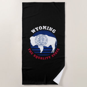 WYOMING EQUALITY STATE FLAG BEACH TOWEL