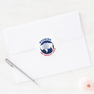 WYOMING EQUALITY STATE FLAG CLASSIC ROUND STICKER
