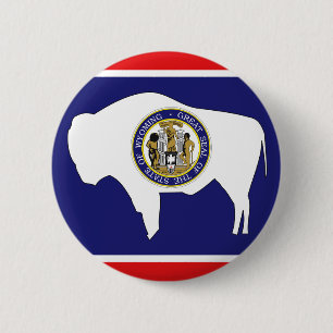 WYOMING FLAG 6 CM ROUND BADGE
