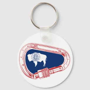 Wyoming Flag Climbing Carabiner Key Ring