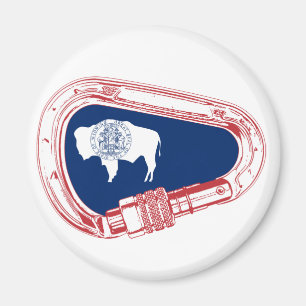 Wyoming Flag Climbing Carabiner Magnet