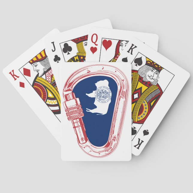 Wyoming Flag Climbing Carabiner Playing Cards (Back)