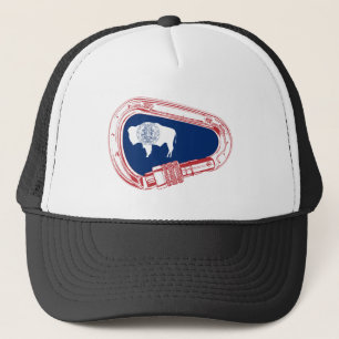 Wyoming Flag Climbing Carabiner Trucker Hat