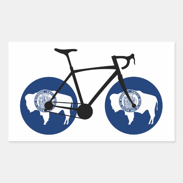 Wyoming Flag Cycling Rectangular Sticker (Front)
