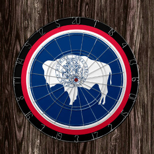 Wyoming Flag Dartboard & Wyoming / USA game board