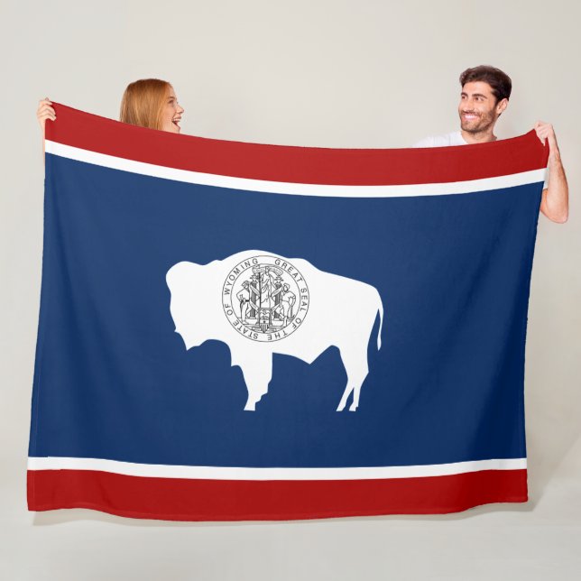 Wyoming flag fleece blanket (In Situ)