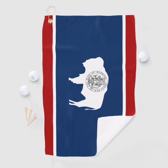 Wyoming flag golf towel (InSitu)