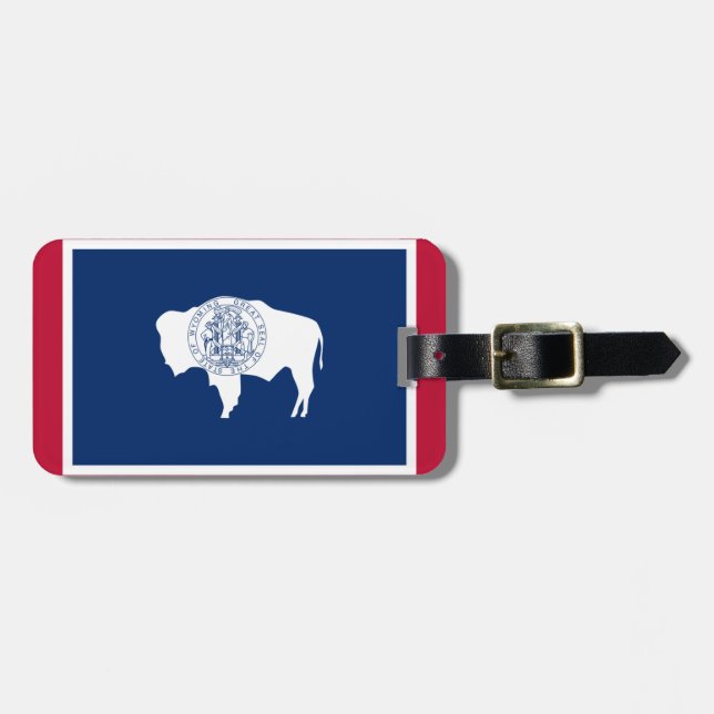 Wyoming Flag Luggage Tag (Front Horizontal)