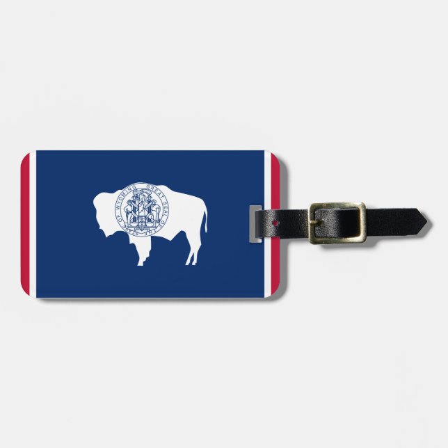 Wyoming Flag Luggage Tag (Front Horizontal)