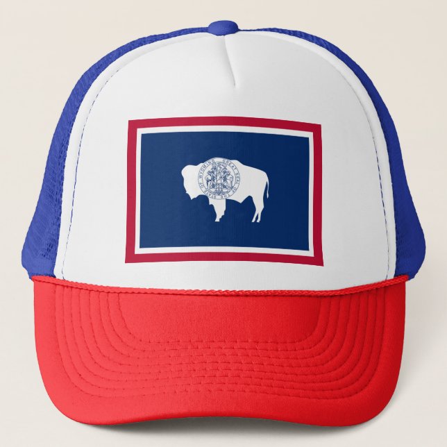 WYOMING FLAG TRUCKER HAT (Front)